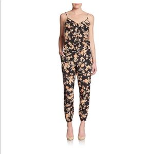 5/48 black floral jumpsuit size small
